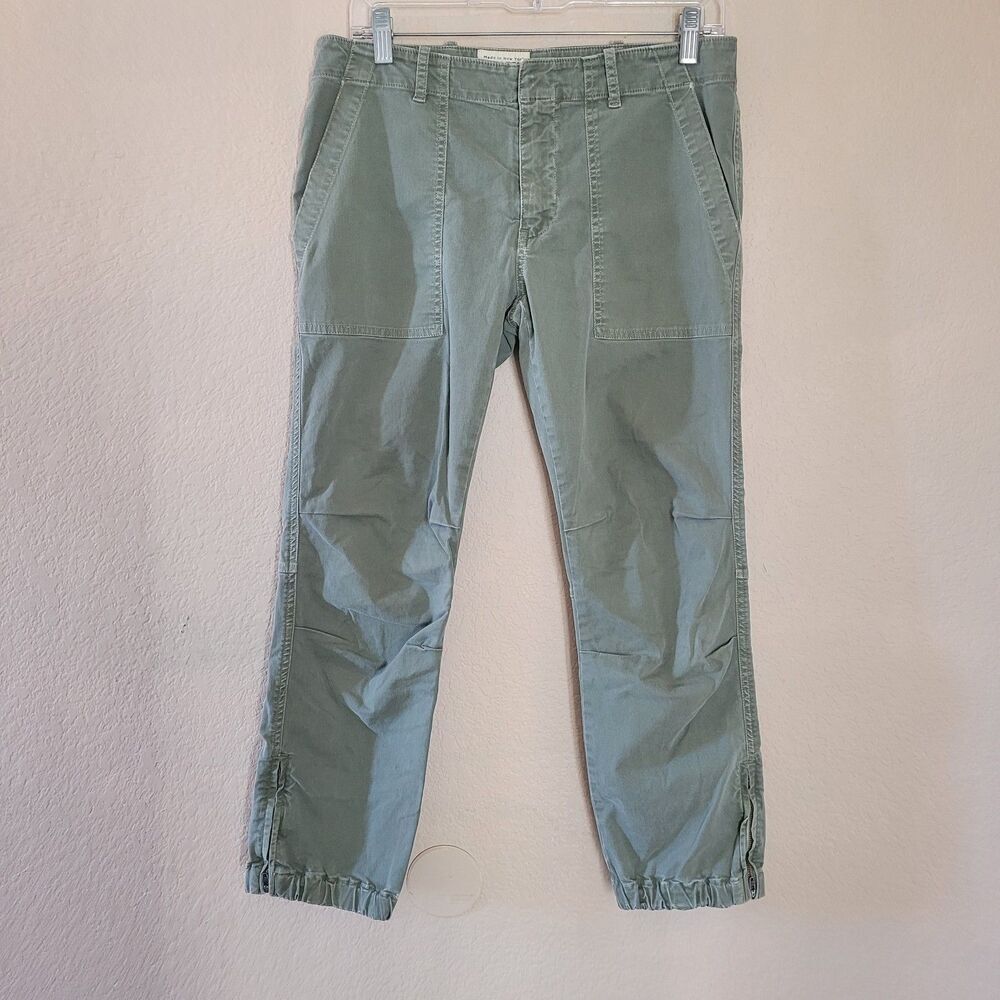 Nili Lotan Cargo Cropped Jogger Military Pants Women Size 4 111/88 80NL Green